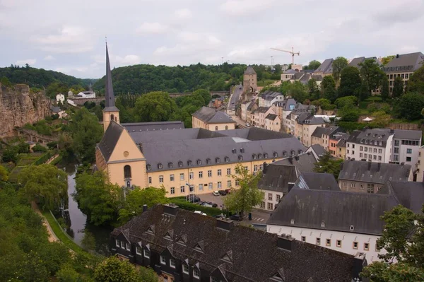 Une Vue Panoramique Des Bâtiments Maisons Ville Luxembourg Europe Ouest — Photo