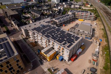 Yeni Noorderhaven Mahallesi 'ndeki emlak yatırım projesinin kentsel gelişiminde Ubuntuplein İnşaat Alanı.