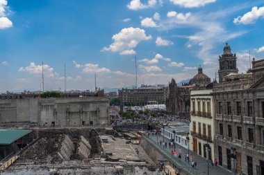 The Templo Mayor 'un Mexico City' deki hava görüntüsü.