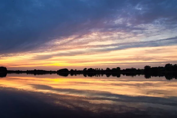 Une Vue Aérienne Une Belle Mer Coucher Soleil — Photo