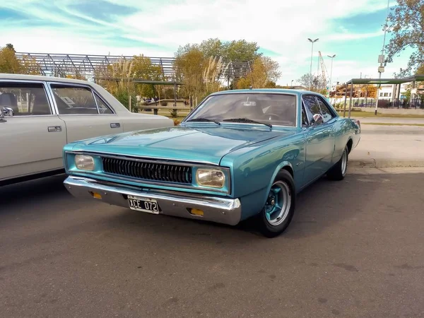 Vieux Bleu Sportif Aqua Dodge Polara Coupé 1970 Deux Portes — Photo