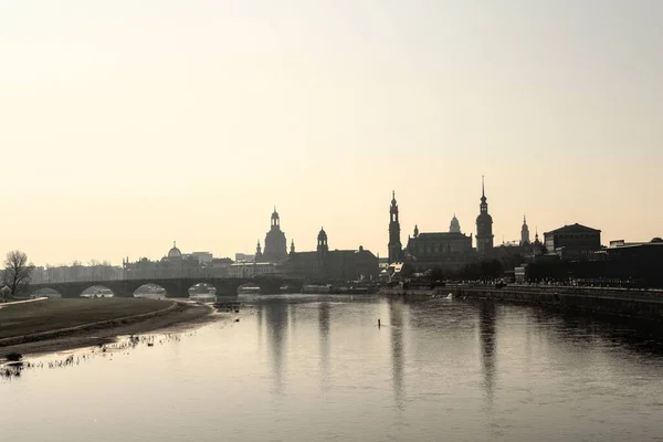 Historisk Siluett Dresden Stad — Stockfoto