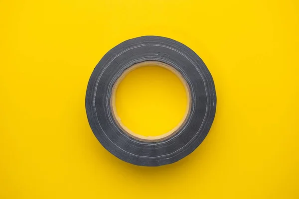 Grey Strong Duck Tape Yellow Background Duck Tape Used All — Stock Photo, Image