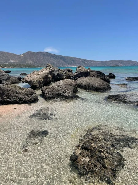Elafonissi Pink Beach Island Crete Greece — Stock Photo, Image