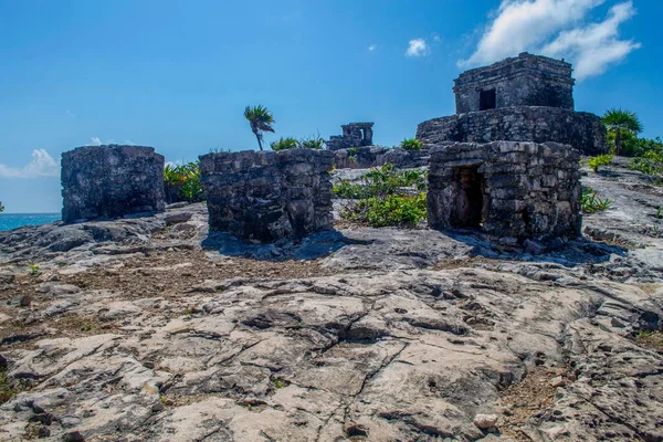 Vistas Panorámicas Las Ruinas Tulum Estado Quintana Roo México — Foto de Stock