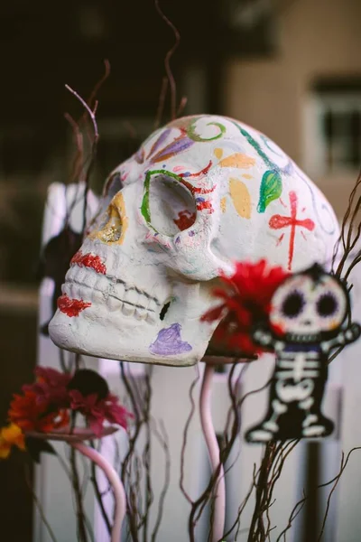 Dia Los Muertos Painted Skull Decorations — Stock Photo, Image