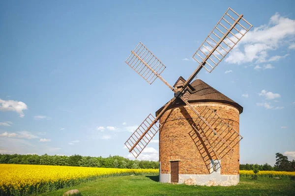 Old Brick Windmill Fields Moravia Czech Republic — Stock Photo, Image