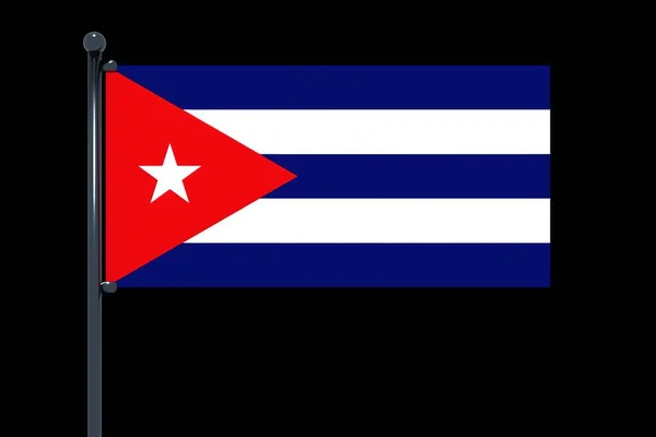 Eine Einfache Abbildung Der Flagge Kubas Auf Schwarzem Hintergrund — Stockfoto