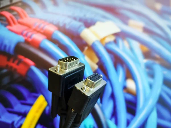 Both End Vga Cable Male Female Having Nine Pins Front — Stock Photo, Image