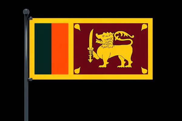 斯里兰卡国旗在黑色背景上的简单例证 — 图库照片