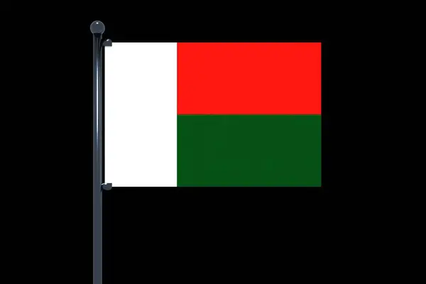 Una Simple Ilustración Bandera Madagascar Sobre Fondo Negro —  Fotos de Stock