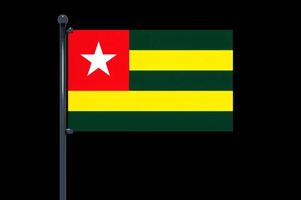 Een Vectorafbeelding Van Vlag Van Togo Een Zwarte Achtergrond — Stockfoto
