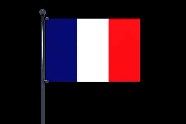 Μια Απλή Απεικόνιση Της Σημαίας Της Γαλλίας Μαύρο Φόντο — Φωτογραφία Αρχείου