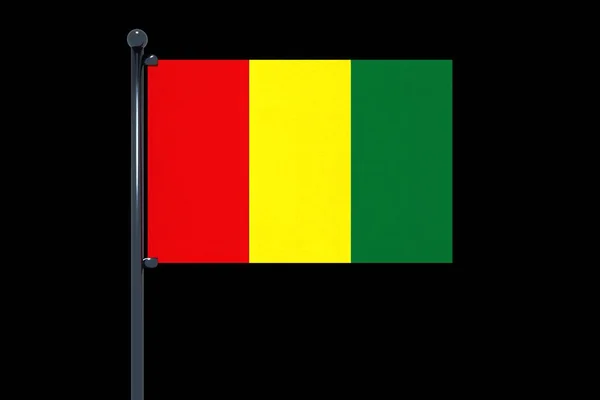Eine Einfache Abbildung Der Flagge Von Guinea Auf Schwarzem Hintergrund — Stockfoto