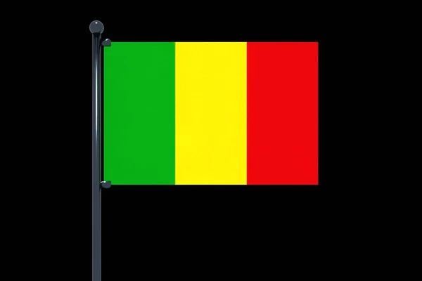 Eine Einfache Abbildung Der Mali Flagge Auf Einem Grauen Mast — Stockfoto