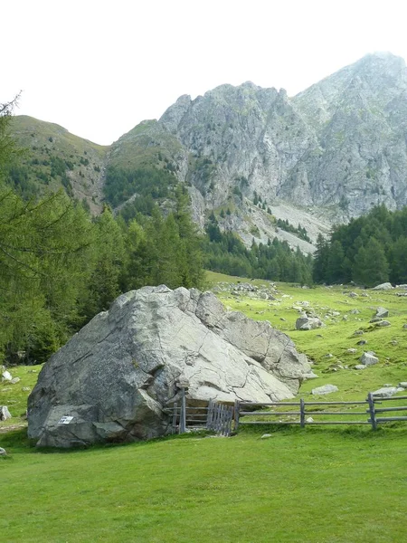 Een Weide Rotsachtige Bergen — Stockfoto