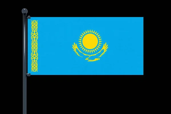 Simple Illustration Flag Kazakhstan Black Background — Stock Photo, Image