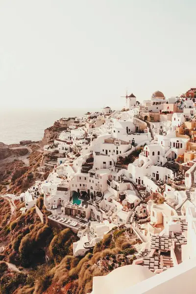 White Houses Mountain Oia Town Santorini Greece — Stock Photo, Image