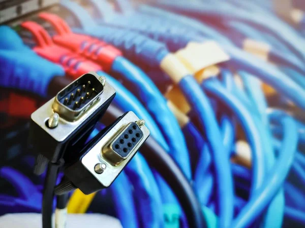 Both End Vga Cable Male Female Having Nine Pins Front — Stock Photo, Image