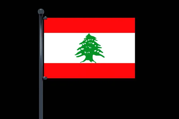 Simple Illustration Flag Lebanon Black Background — Stock Photo, Image