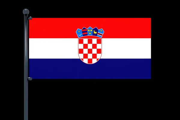 Een Eenvoudige Illustratie Van Vlag Van Kroatië Een Zwarte Achtergrond — Stockfoto