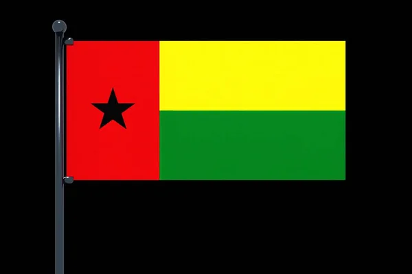 Eine Einfache Abbildung Der Flagge Von Guinea Bissau Auf Schwarzem — Stockfoto