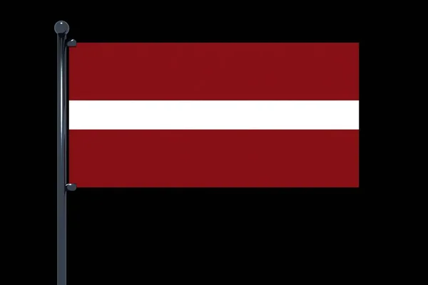 Μια Απλή Απεικόνιση Της Σημαίας Της Λετονίας Μαύρο Φόντο — Φωτογραφία Αρχείου