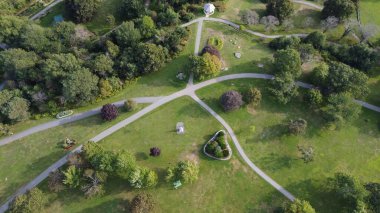 Dartmouth, Nova Scotia, Kanada 'daki halka açık bir parkın hava görüntüsü.