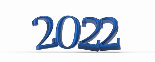 Rendering Year 2022 Blue Isolated White Background — Stock Photo, Image