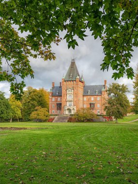 Eslov, Scania, İsveç 'teki Trollenas Kalesi' nin dikey görüntüsü