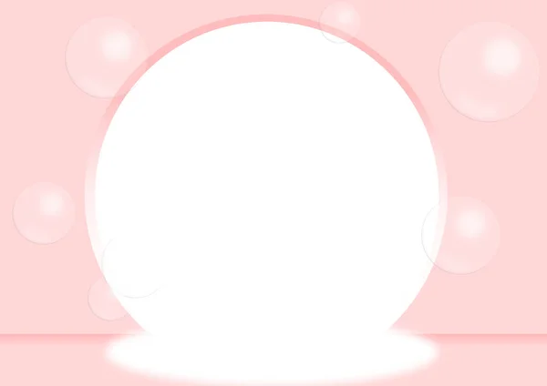 Een Cirkel Frame Met Kopieerruimte Omgeven Door Roze Belletjes — Stockfoto
