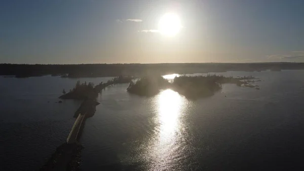 加拿大新斯科舍省科尔港盐沼小径及大桥的航拍 — 图库照片