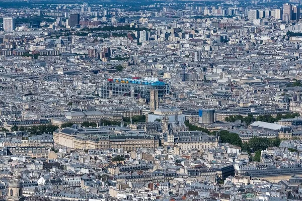 Paris Aerial View City Pompidou Center Saint Jacques Tower — Photo