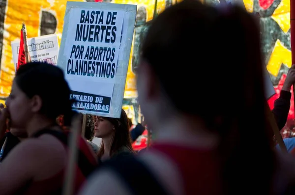 Pro Choice Demonstranten Während Einer Kundgebung Auf Dem Nationalkongress Buenos — Stockfoto