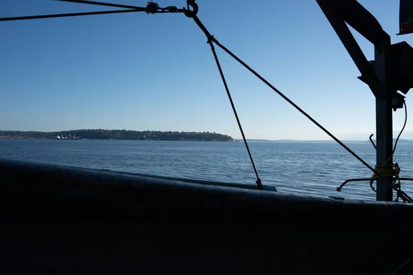 Bir Gemiden Belltown Seattle Washington Limanına Mavi Gökyüzünün Altında Bir — Stok fotoğraf