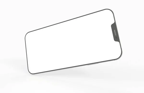 Een Weergave Van Een Smartphone Een Witte Achtergrond Met Copyspace — Stockfoto