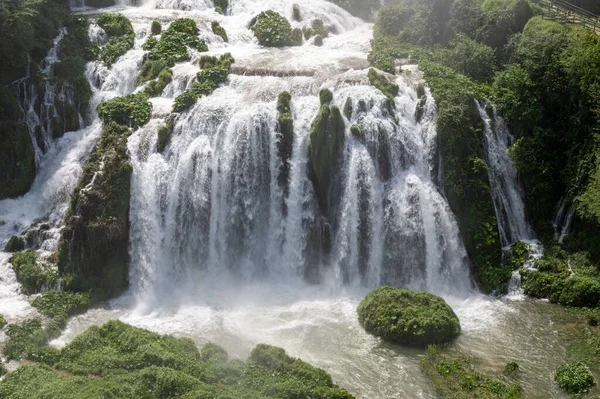 Lower Part Beautiful Marmore Falls Plunge Pool Front Umbria Italy — Stock Photo, Image