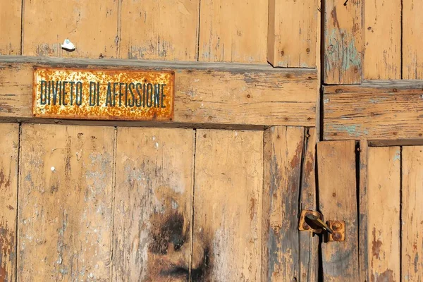 Plan Rapproché Une Vieille Porte Bois Schilpario Italie — Photo