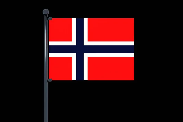 Vektor Illustration Flaggan Svalbard Och Jan Mayen Svart Bakgrund — Stockfoto