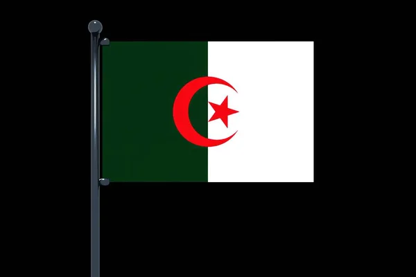 Een Illustratie Van Vlag Van Algerije — Stockfoto