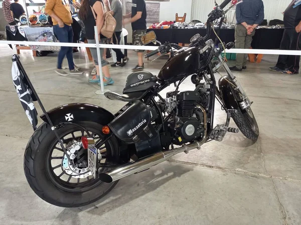 Avellaneda Argentina Maio 2022 Tiro Uma Velha Rvm Preta Motocicleta — Fotografia de Stock