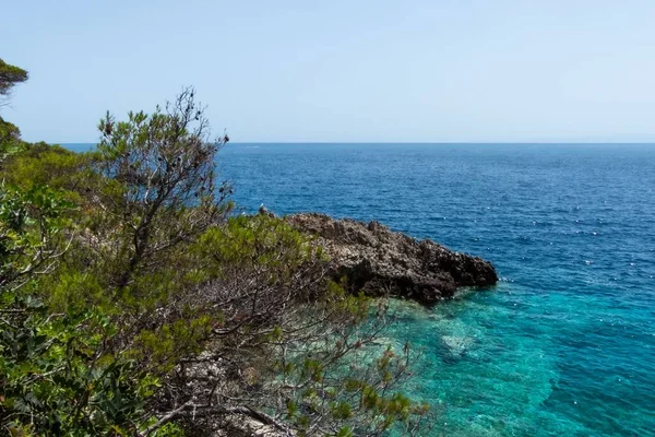 Meer Klippen Und Strände Auf Den Beben Inseln Mit Karibischem — Stockfoto