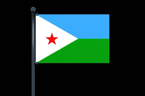 Ilustração Bandeira Djibouti — Fotografia de Stock