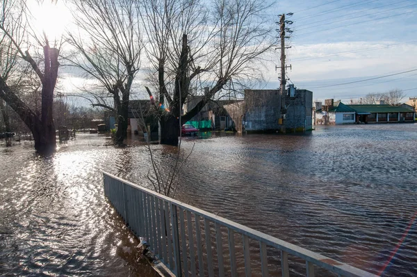 Uma Vista Das Ruas San Antonio Areco Durante Inundações Buenos — Fotografia de Stock