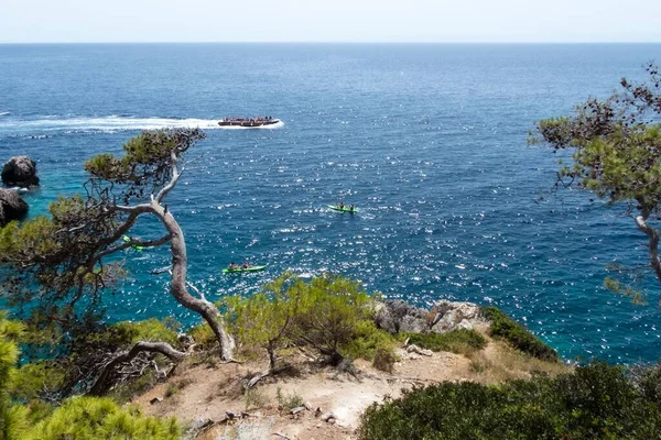 Zee Kliffen Stranden Quakes Eilanden Met Een Caribische Zee — Stockfoto