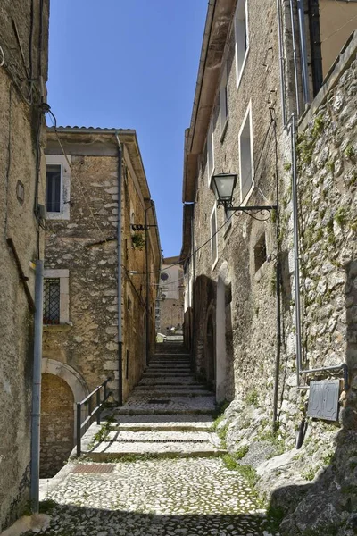 Narrow Street San Donato Val Comino Village Rome Sunny Day — Stock Photo, Image