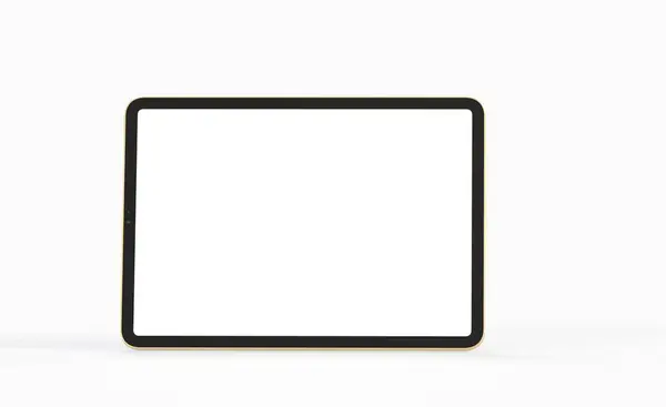 Renderowanie Nowoczesnej Makiety Tabletu Przestrzenią Kopiowania Cieniem Izolowanym Białym Tle — Zdjęcie stockowe