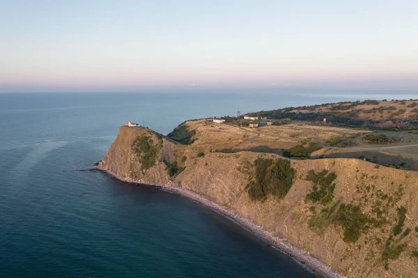 Luchtfoto Uitzicht Een Zee Kaap Bij Zonsopgang Cape Emine Bulgarije — Stockfoto