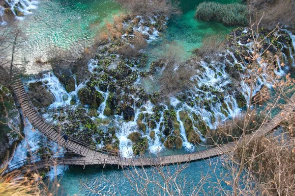 Vogelperspektive Auf Den Nationalpark Plitvicer Seen Kroatien — Stockfoto