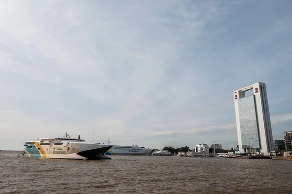 Buquebus Ferry Uruguay Entering Buenos Aires Harbour Argentina — Stock Photo, Image